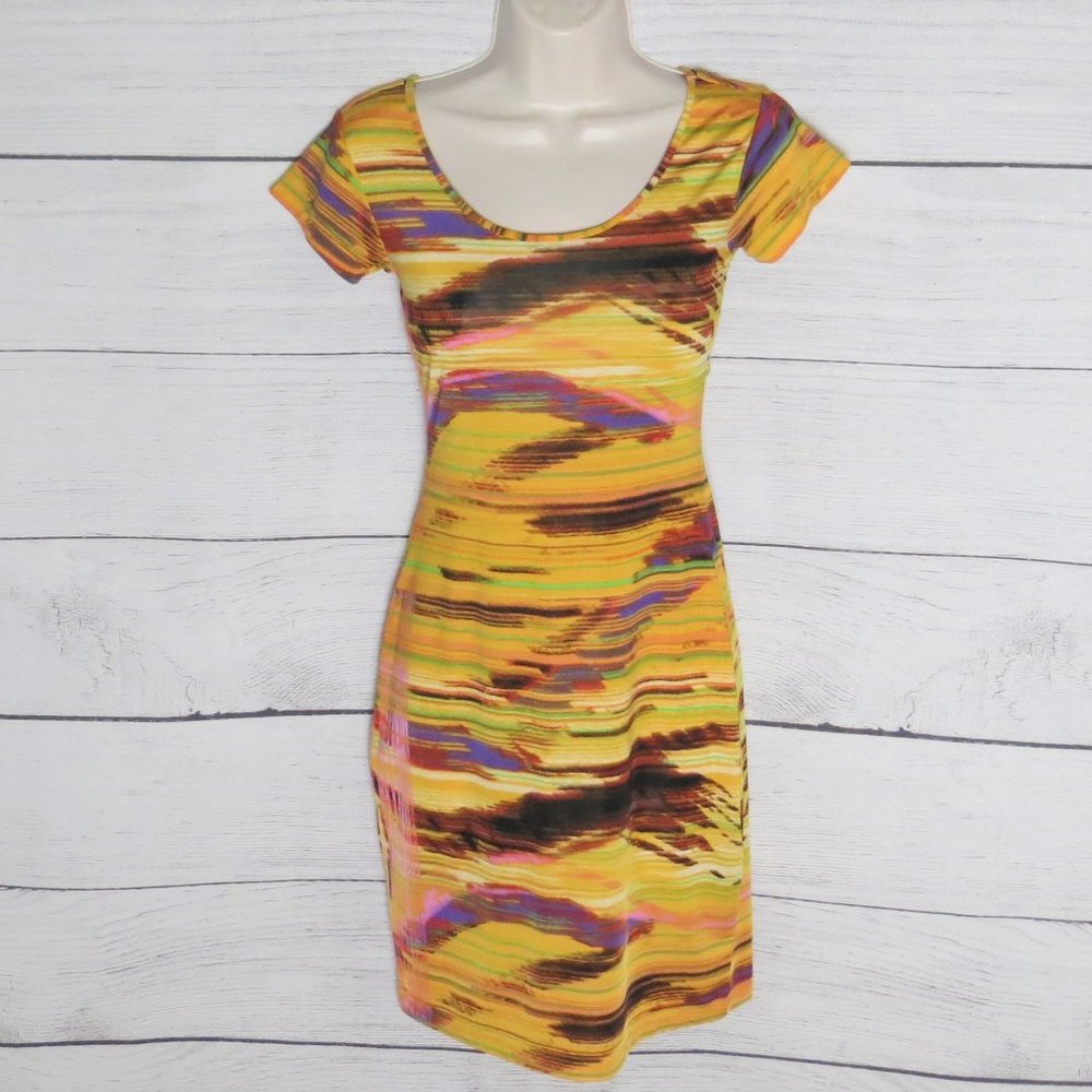 Multicolored Minidress with Mesh Back